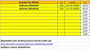 Bira Reçetesi Hesabı
