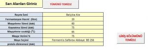 Bira Reçetesi Programı