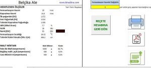 Bira Reçetesi Programı