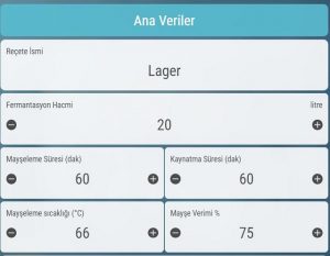 Bira Reçetesi Hesap Programı