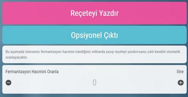 Bira Reçetesi Hesap Programı Bira Reçetesi Hesap Programı